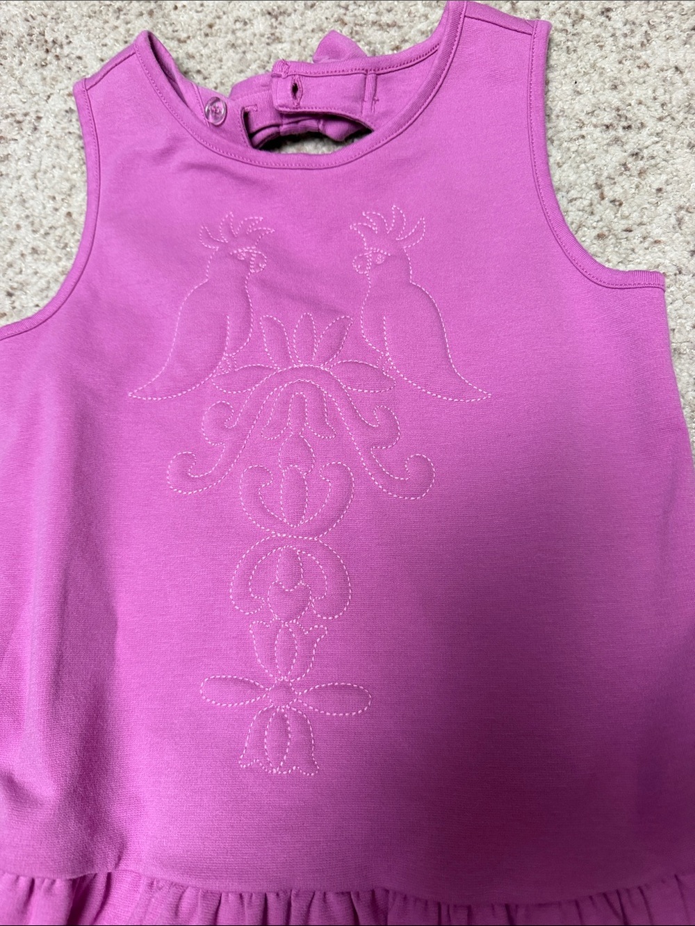 Pink embroidered dress w sweet back bow